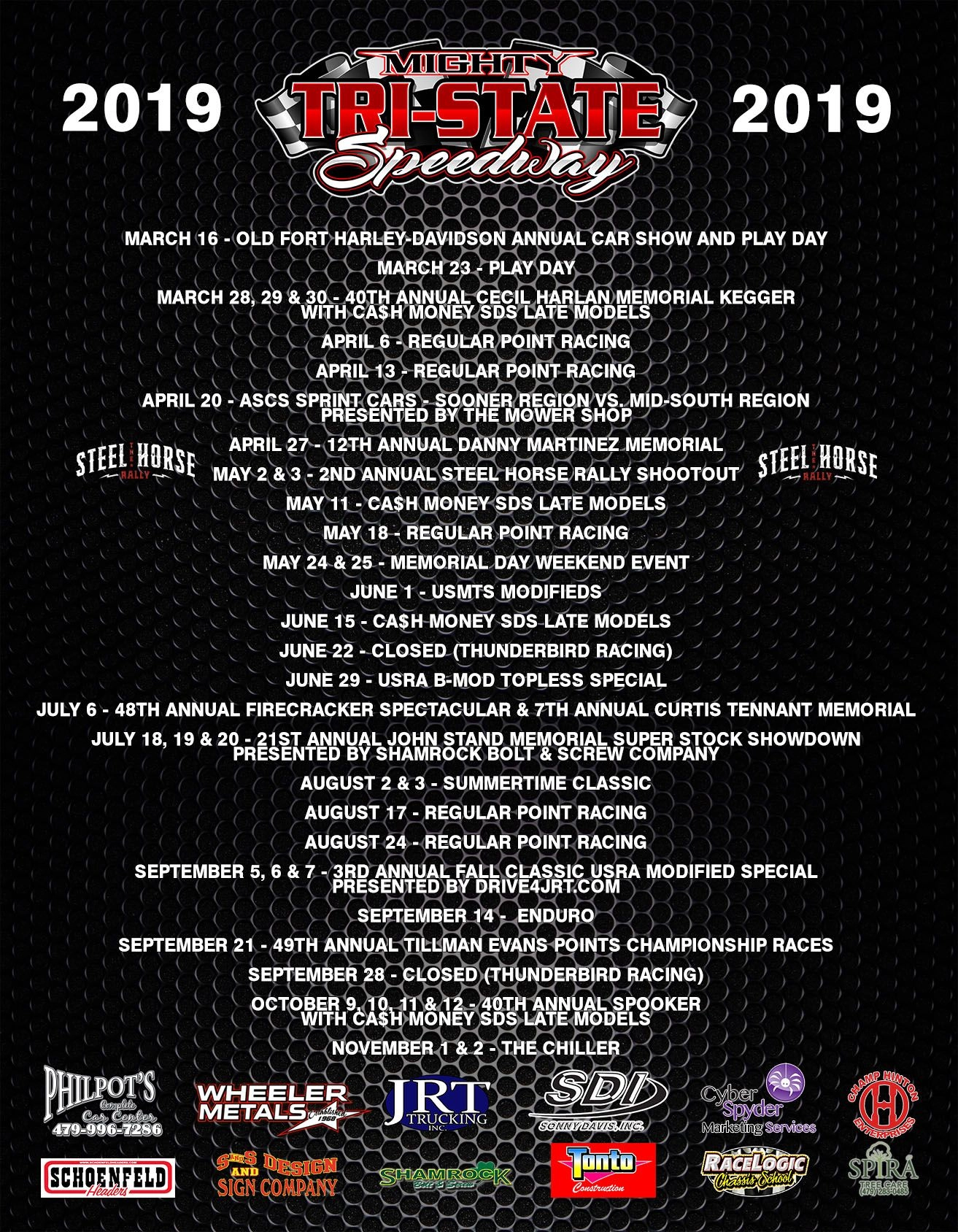 2019 Schedule Released TriState Speedway