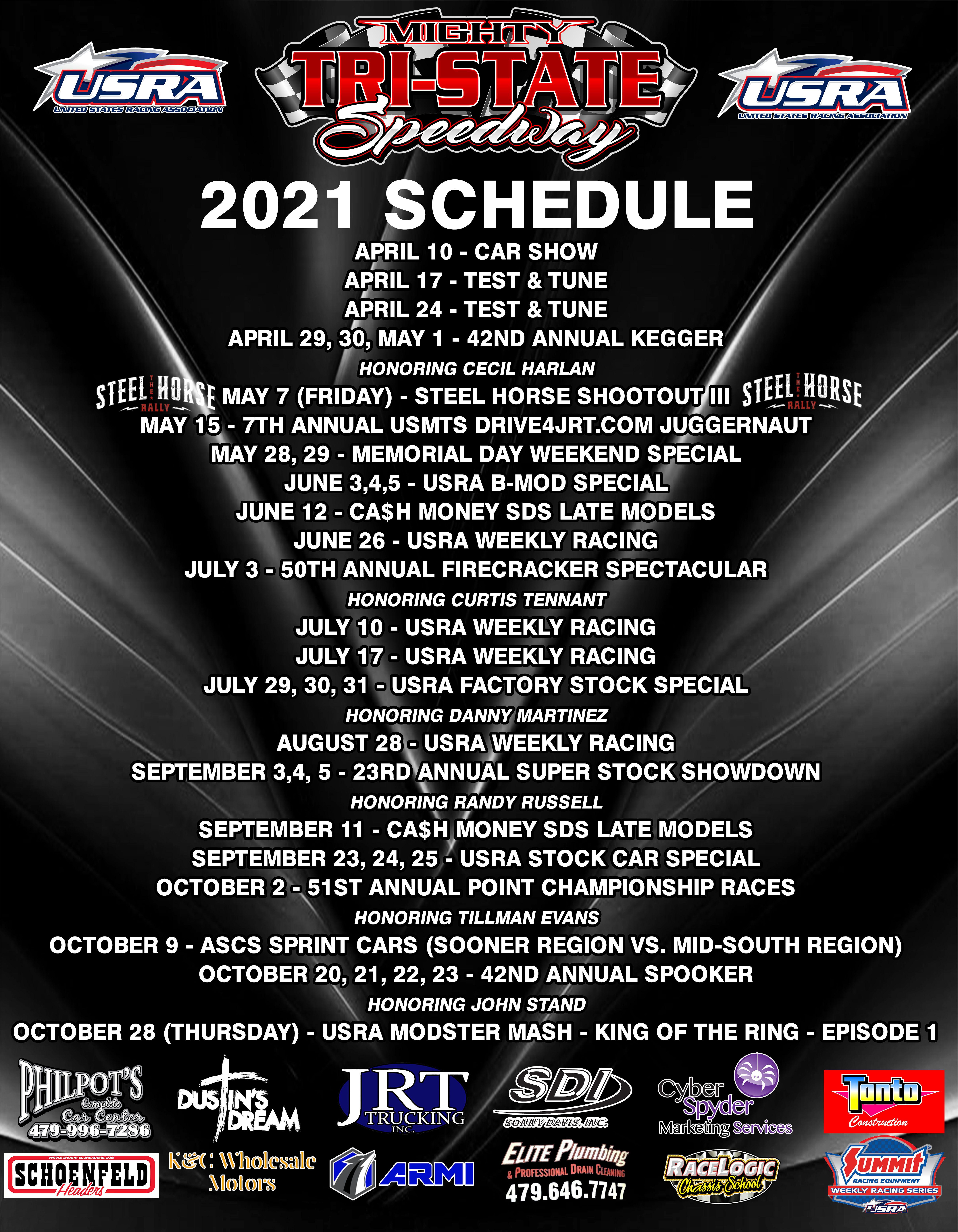 2021 Schedule Flyer