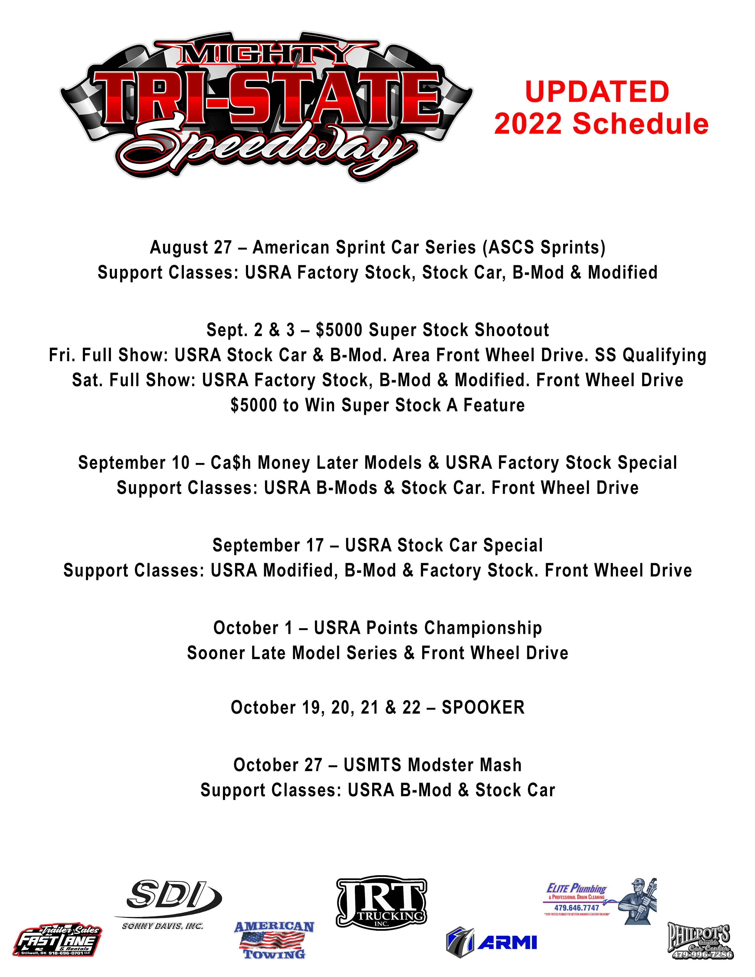 2022 Schedule Update